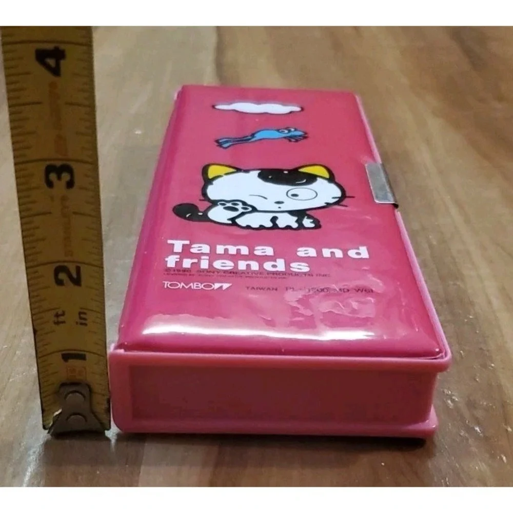 Tama And Friends Hello Kitty Double Pink Pencil Case Magnetic Close Vintage